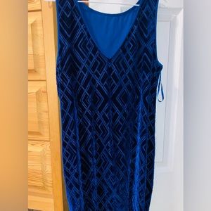 WHBM Blue Diamond Pattern Dress